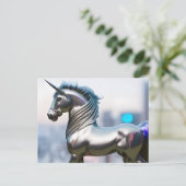 Ein Silber Einhorn Postkarte (Stehend Vorderseite)