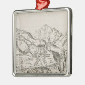 Ein silbernes Mine Ornament (Links)