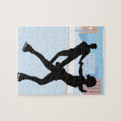 Ein Silhouette Couple Ice Skaten-Puzzle Puzzle (Horizontal)