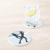Ein Silhouette Couple Ice Skaten Untersetzer (Seite)