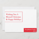 Ein Single Foto Weihnachtssaison Weihnachtskarte (Rückseite)