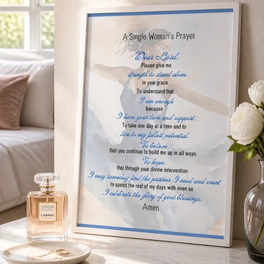 Ein Single-Frauengebet-Poster Poster