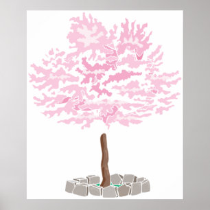 Ein Single Kirschbaum Poster