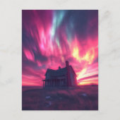 Ein Single mit rosa Nordhimmel Postkarte (Vorderseite)