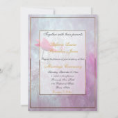 Ein Single mit rosa Rose/Gold-Trimm Einladung (Rückseite)