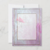 Ein Single mit rosa Rose/Gold-Trimm Mitteilungskarte (Rückseite)