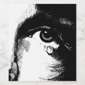 Ein Single reißt das traurige Gesicht des Mädchens Weinetikett (Einzelnes Label)