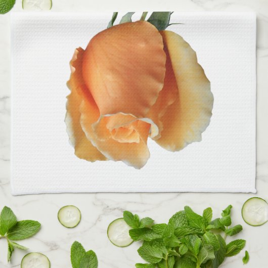 Ein Single Rose Schneiden Geschirrtuch (Gefaltet)