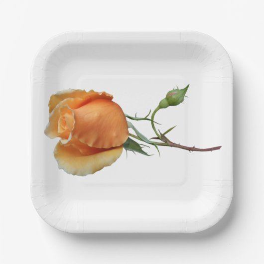 Ein Single Rose Schneiden Pappteller (Vorderseite)