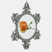 Ein Single Rose Schneiden Schneeflocken Zinn-Ornament (Links)