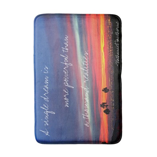 Ein Single Traum Orange Blue Sunset Foto Bold Badematte (Vorderseite Vertikal)