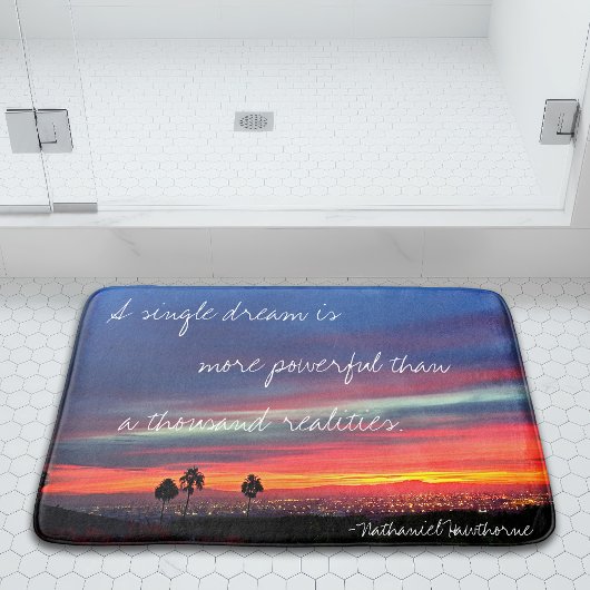 Ein Single Traum Orange Blue Sunset Foto Bold Badematte