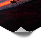 "Ein Single-Traum" Zitat Orange & Blue Sunrise Fot Poster (Ecke)