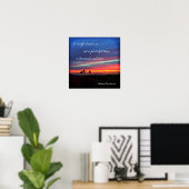 "Ein Single-Traum" Zitat Orange & Blue Sunrise Fot Poster (Heimbüro)