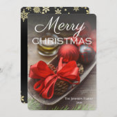 Ein Single Weihnachtskarte für vollblühtes Foto (Vorne/Hinten)