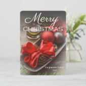 Ein Single Weihnachtskarte für vollblühtes Foto (Stehend Vorderseite)