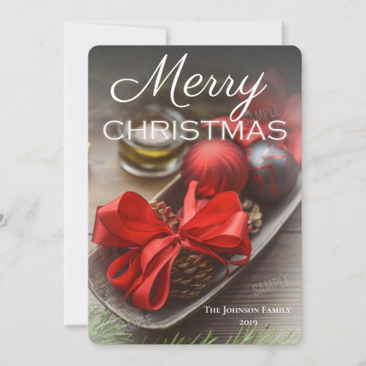 Ein Single Weihnachtskarte für vollblühtes Foto (Vorderseite)