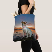 Ein sitzender Strand Jack-Russells Strand-| Tasche (Von Nahem)