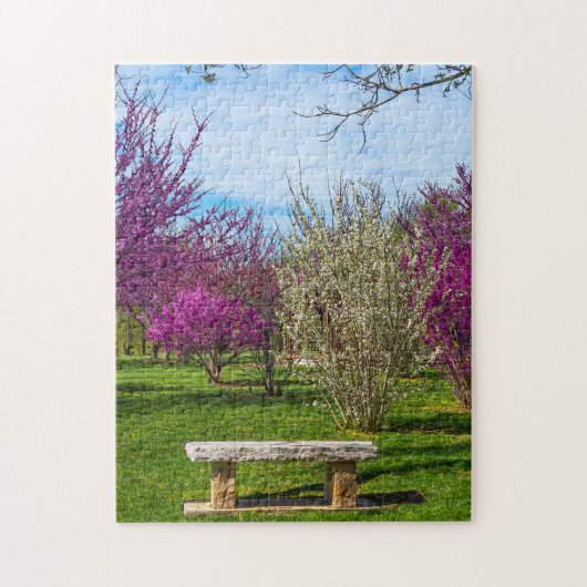 Ein Sitzplatz in der Frühlingssaison Puzzle (Vertikal)