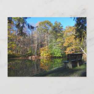 Ein Sitzplatz mit Herbstblick in Pennsylvania Postkarte