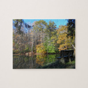 Ein Sitzplatz mit Herbstblick in Pennsylvania Puzzle