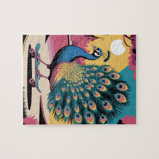 Ein Skateboardpfau Puzzle (Horizontal)