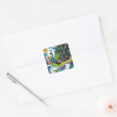 Ein Skateboardpfau Quadratischer Aufkleber (Umschlag)