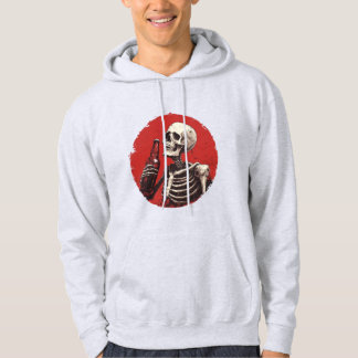 ein Skelett, das aus einer Bierflasche trinkt Hoodie