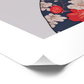 Ein Skelett in Kimono und ein Samurai-Schwert Poster (Ecke)