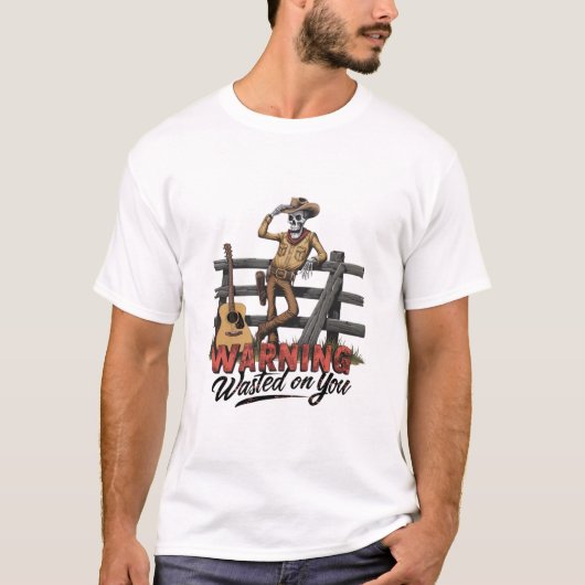 Ein Skelettcowboy, der seinen Hut kippt T-Shirt (Vorderseite)