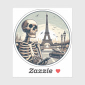 Ein Skelettkaufmann in Paris Aufkleber (Blatt)