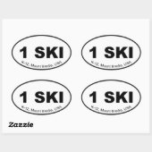 Ein Ski-Euro-Aufkleber Ovaler Aufkleber (Blatt)