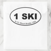 Ein Ski-Euro-Aufkleber Ovaler Aufkleber (Tasche)