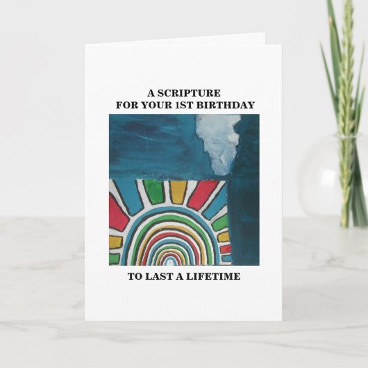EIN SKRIPTUR FÜR IHREN 1. GEBURTSTAG KARTE (Vorderseite)