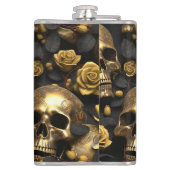 Ein Skull und Rose Serie Design 8 Flachmann (Rückseite)