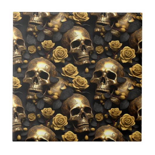 Ein Skull und Rose Serie Design 8 Fliese (Vorderseite)
