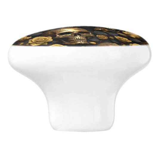 Ein Skull und Rose Serie Design 8 Keramikknauf (Seitenansicht)