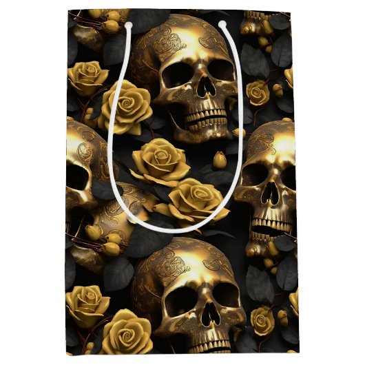 Ein Skull und Rose Serie Design 8 Mittlere Geschenktüte (Vorderseite)