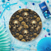 Ein Skull und Rose Serie Design 8 Pappteller (Party)
