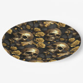 Ein Skull und Rose Serie Design 8 Pappteller (Schrägansicht)