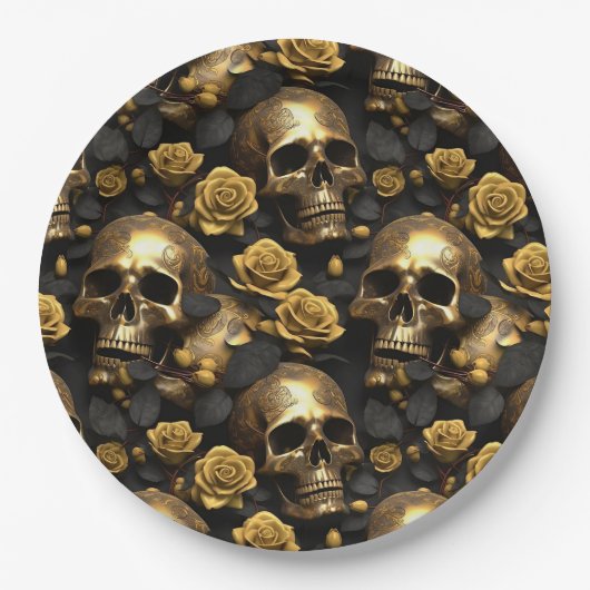 Ein Skull und Rose Serie Design 8 Pappteller (Vorderseite)