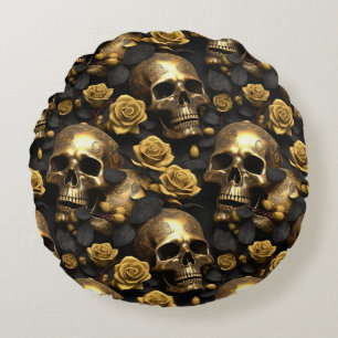 Ein Skull und Rose Serie Design 8 Rundes Kissen