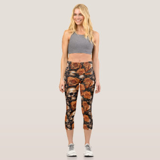 Ein Skull und Rose Serie Design 9 Capri Leggings