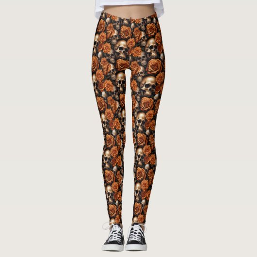 Ein Skull und Rose Serie Design 9 Leggings (Vorderseite)