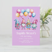 Ein skurriler Geburtstag mit herrlichen gnomischen Einladung (Stehend Vorderseite)