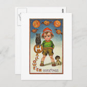 Ein skurriles Vintages Halloween Postkarte (Vorne/Hinten)