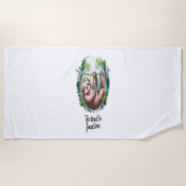 Ein Sloth Wild Animal müde Strandtuch (Vorderseite)