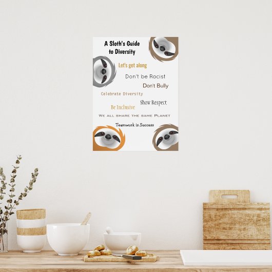 Ein Sloth's Guide to Diversity from Group of Sloth Poster (Küche)