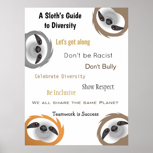 Ein Sloth's Guide to Diversity from Group of Sloth Poster (Vorne)