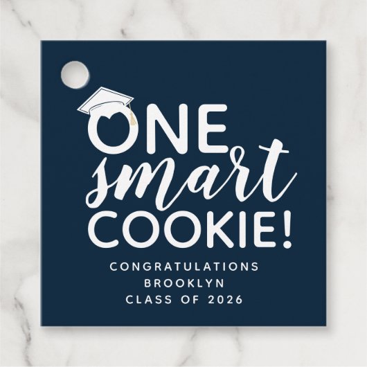 Ein Smart Cookie Blue Abschluss Geschenkanhänger (Vorderseite)